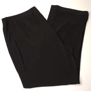 Chico's Travelers High Rise Knit Wide Leg Pants Size XL Short Black Casual